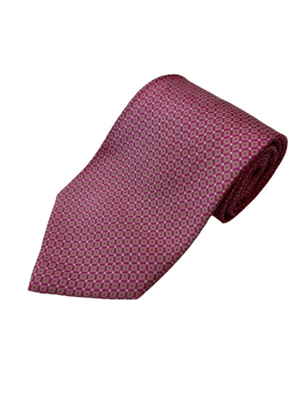 Brooks Brothers 346 Pure Silk Tie Pink Geometric Preppy Hand Finished USA